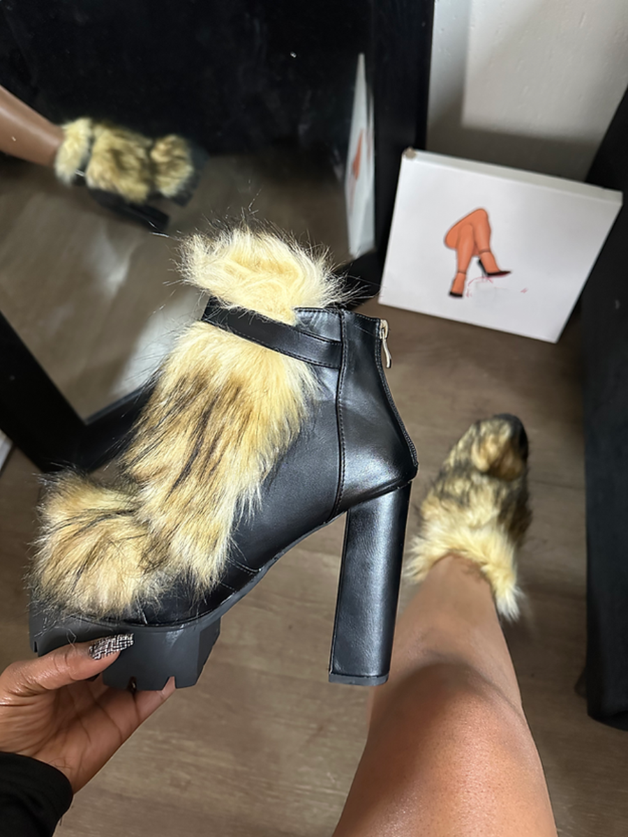 Chunky Plush Heels