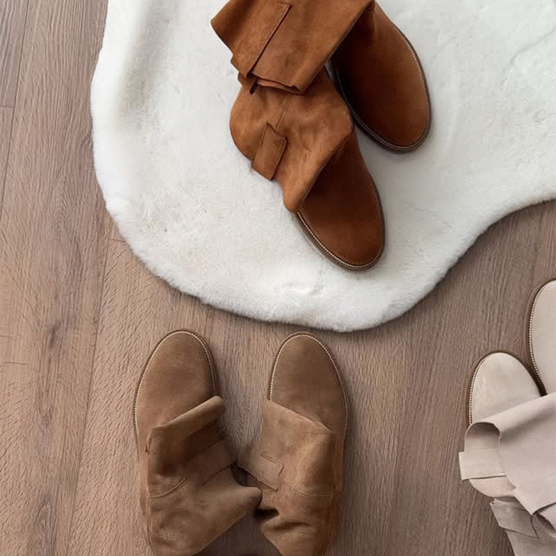 Comfortable Flat Frosted Leather Boots
