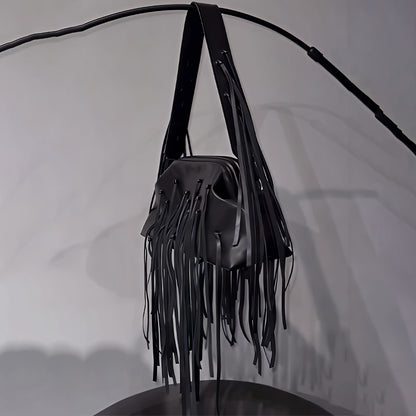 PU Large Tassel Shoulder Bag