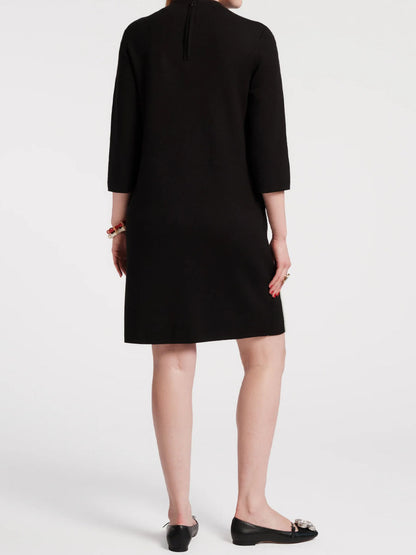 Three-fourths Length Sleeves Embroidered Appliques Dress