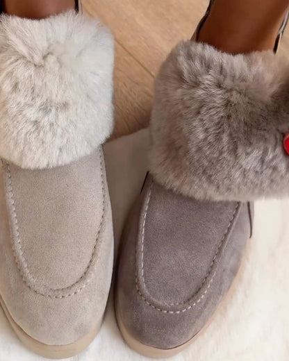 Thickened Warm Casual Frosted Solid Snow Boots