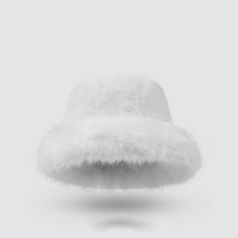 Plush Warm Thick Faux Fur Bucket Hat