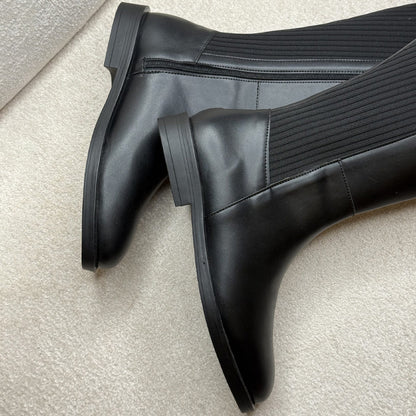 Stretch Flat High Knights Boots