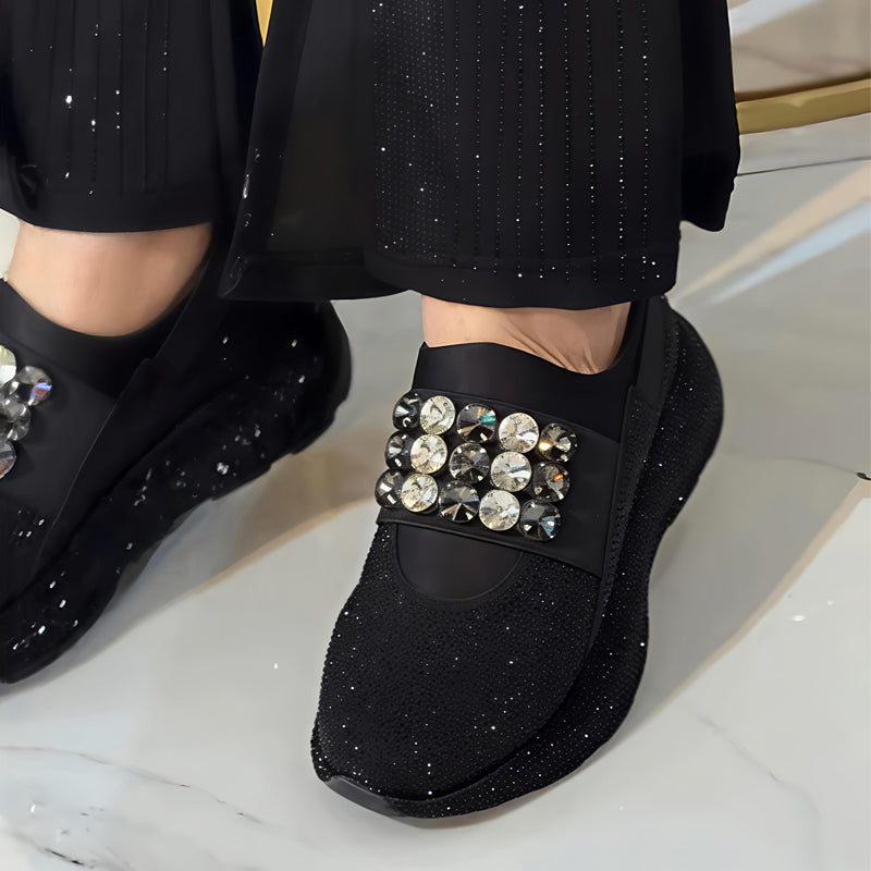 Rhinestone Sparkle Platform Sneakers