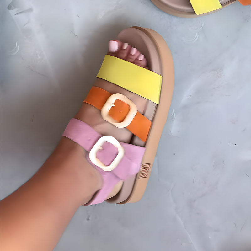Platform Double-Buckle Beach Sandals