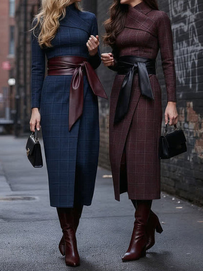 Elegant Asymmetric Neck Wrapped Dress