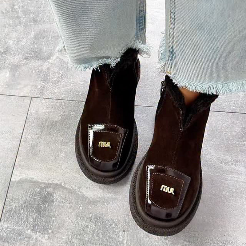 Side Zip Fleece Flats