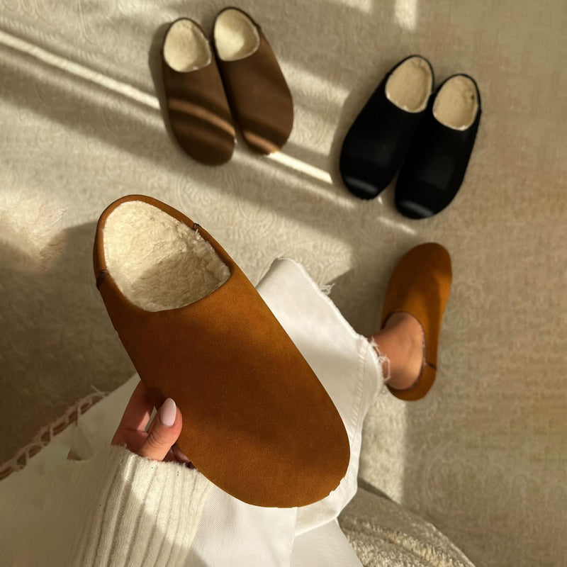 Round-head Velvet Flat-bottom Half-drag