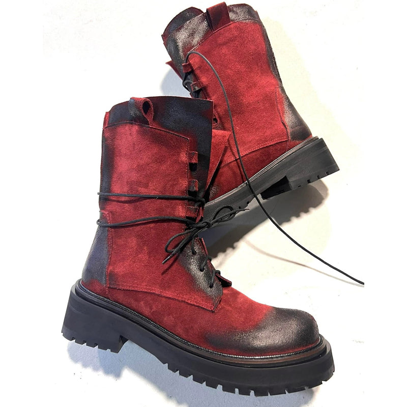 Thick-soled Belt Buckle Embellished Martin Boots