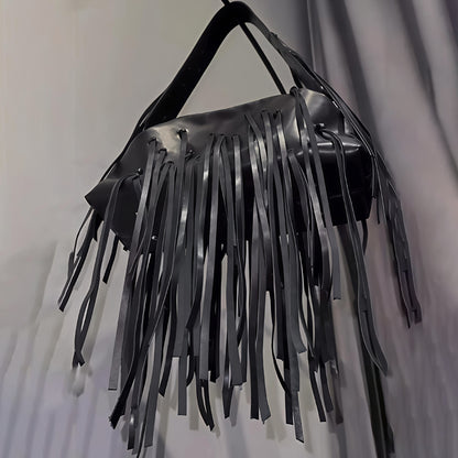 PU Large Tassel Shoulder Bag