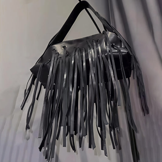 PU Large Tassel Shoulder Bag