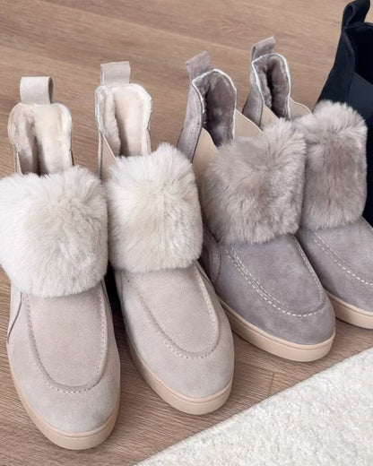 Thickened Warm Casual Frosted Solid Snow Boots