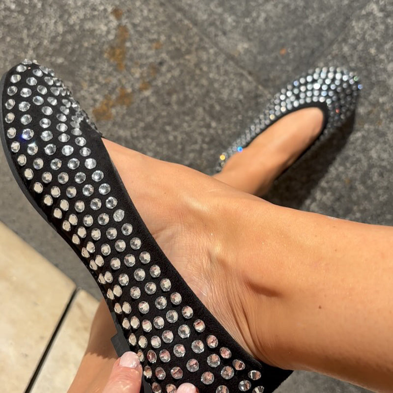 Rhinestone Sparkle Flat Shoes