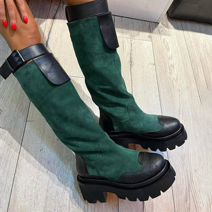 Color Block Platform Boots