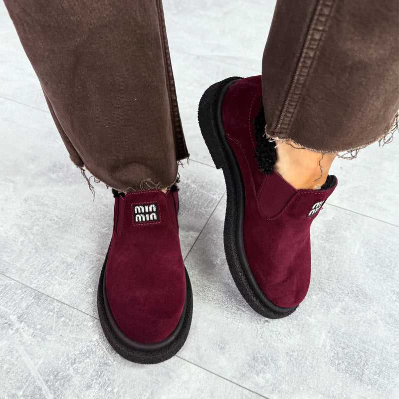 Round-toe Lambswool Flats