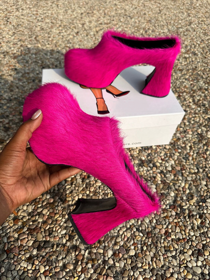 Fur Thick Heel Shoes