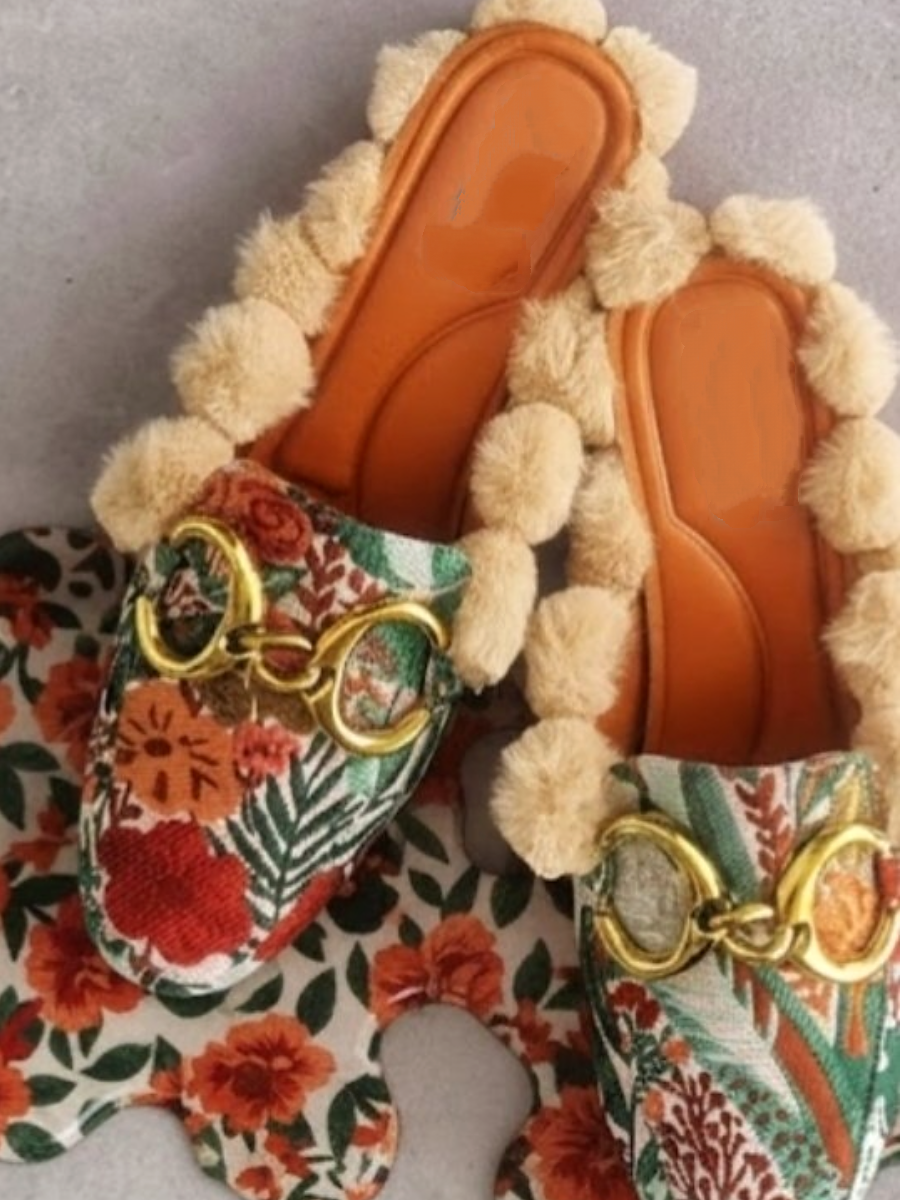 Printed Plush Flats
