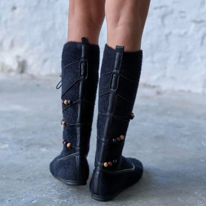 Fashion Flat Strap Boots