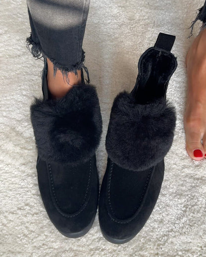 Thickened Warm Casual Frosted Solid Snow Boots