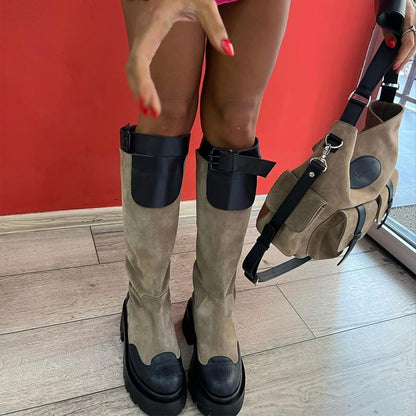 Color Block Platform Boots