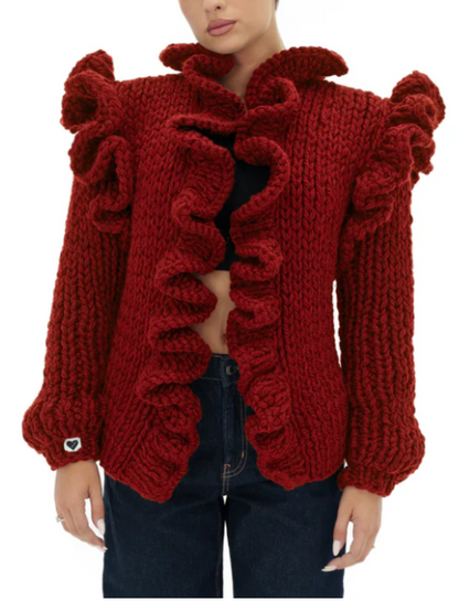 Knit Ruffle Coat