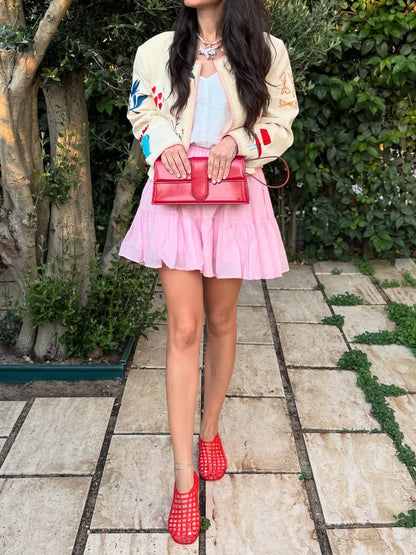 Casual Embroidered Short Jacket