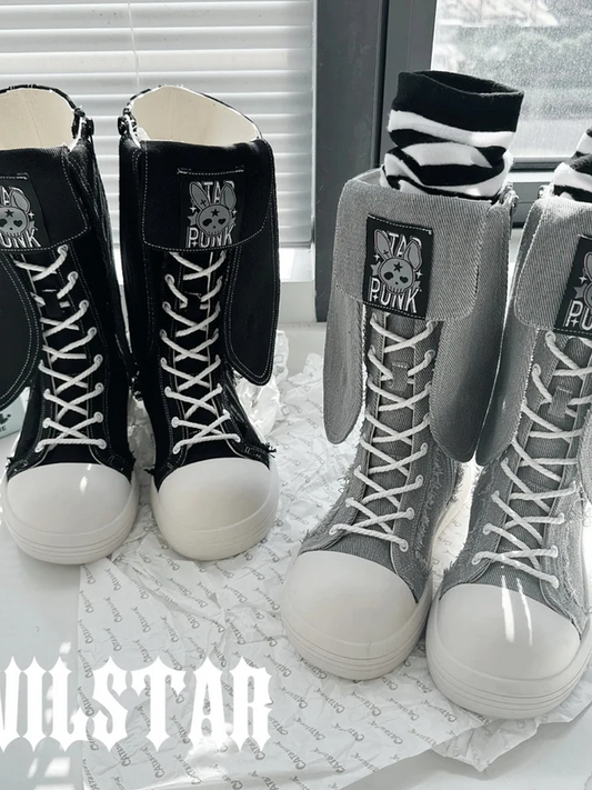 Platform Boots Canvas Shoes