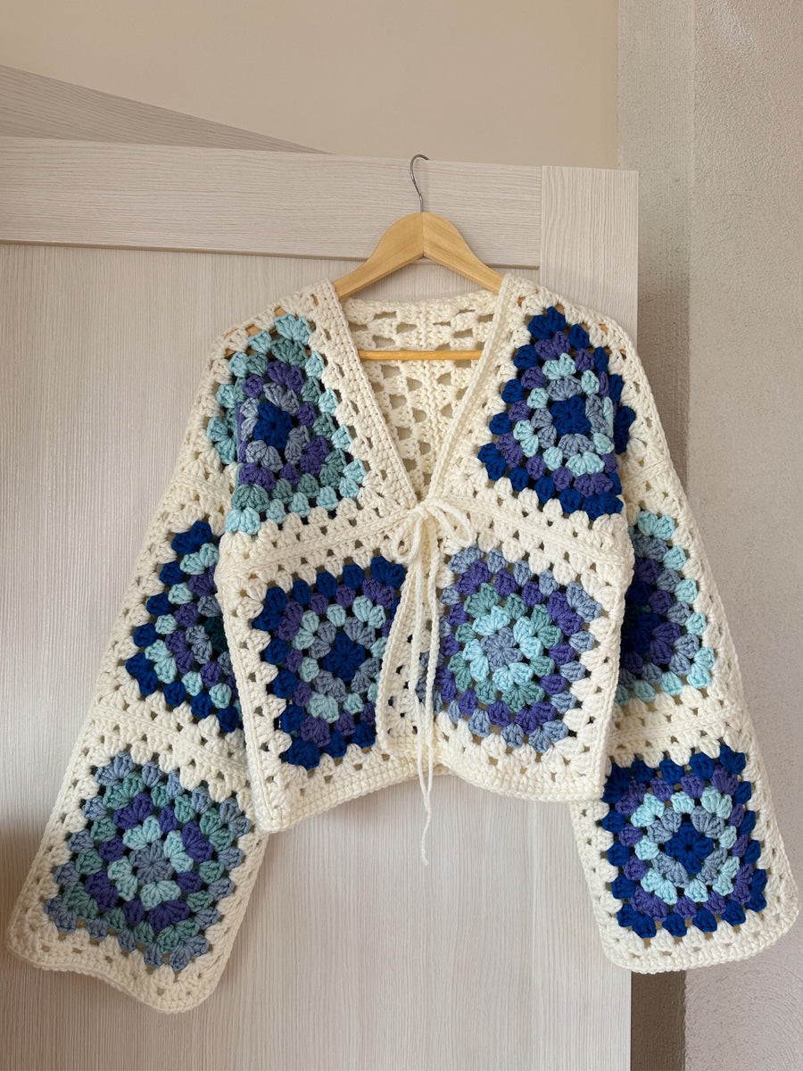 Knitted Long Sleeve Crochet Cardigan