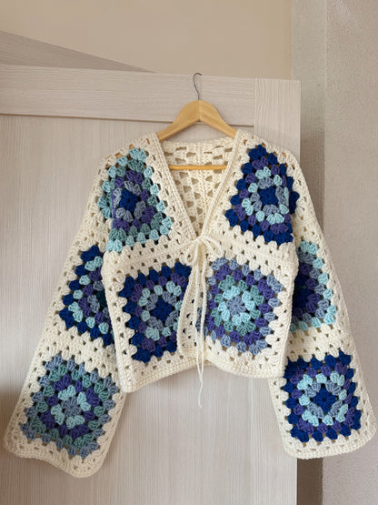 Knitted Long Sleeve Crochet Cardigan