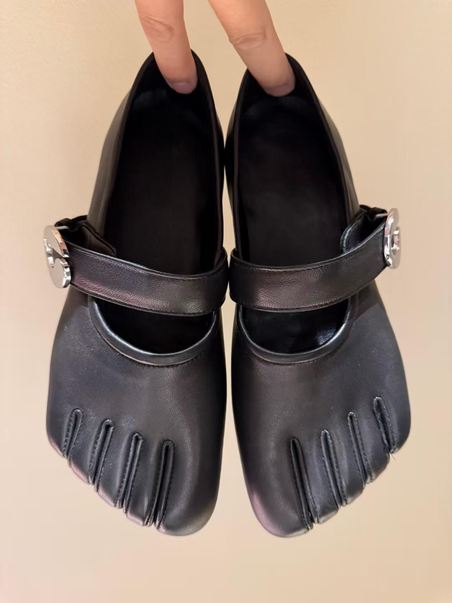 Square Toe Shallow Flat Retro Mary Jane Shoes