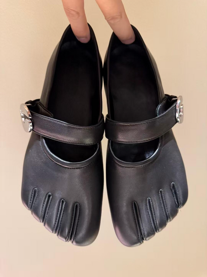 Square Toe Shallow Flat Retro Mary Jane Shoes