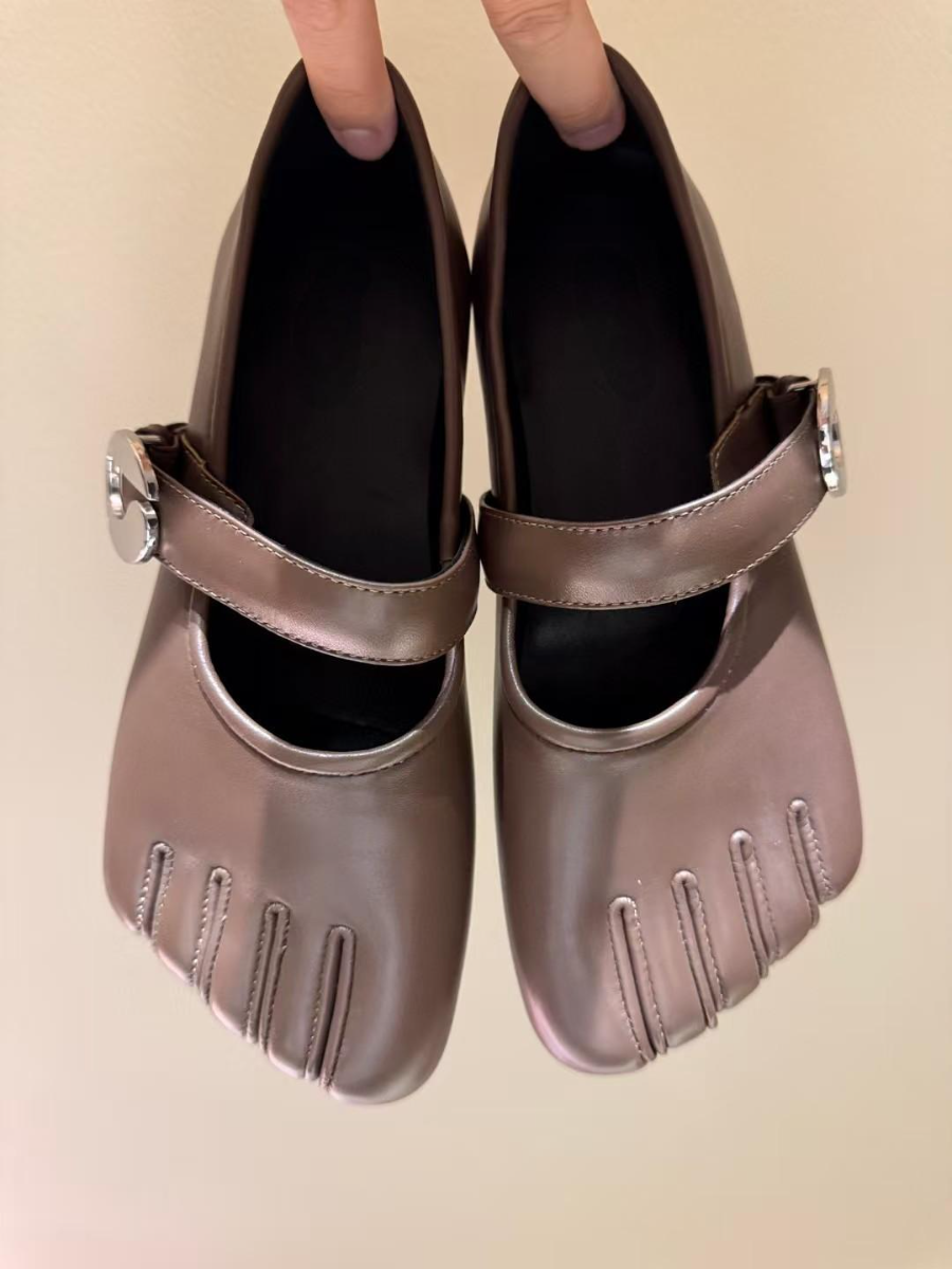 Square Toe Shallow Flat Retro Mary Jane Shoes
