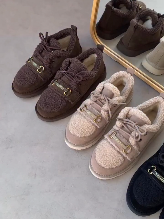 Shearling-Lined Moccasin Boots