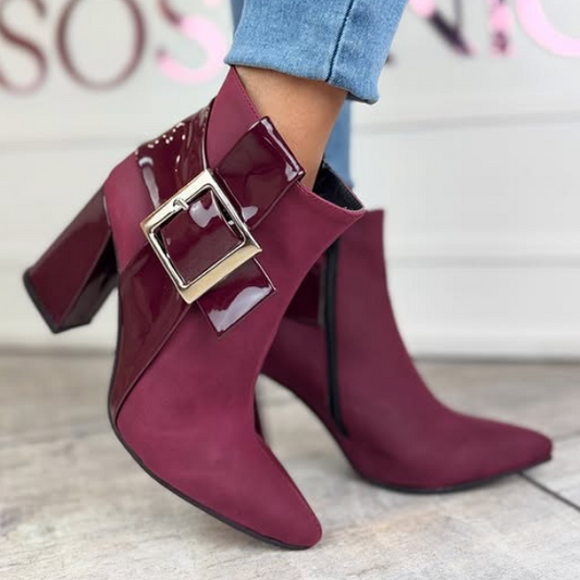 Women's Chic Stitching Thick Heel Boots