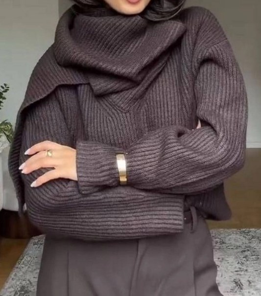 Chic Scarf Sweater