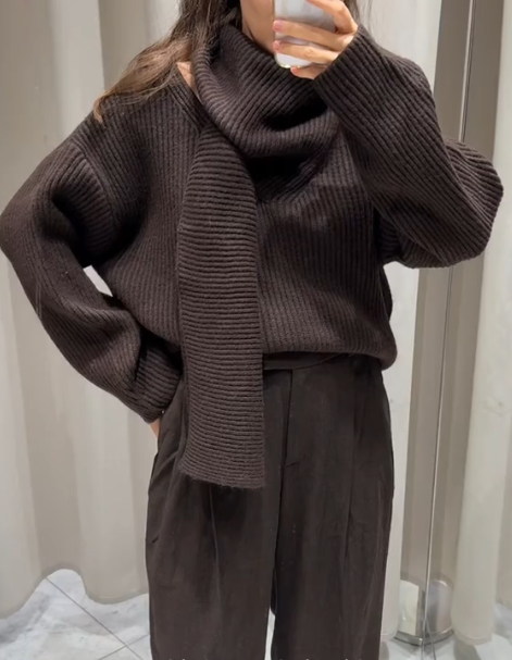 Chic Scarf Sweater