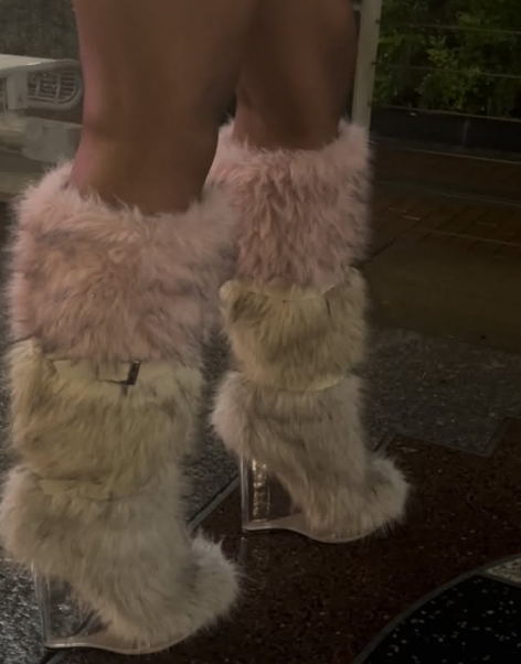 Fancy Faux Fur Heels