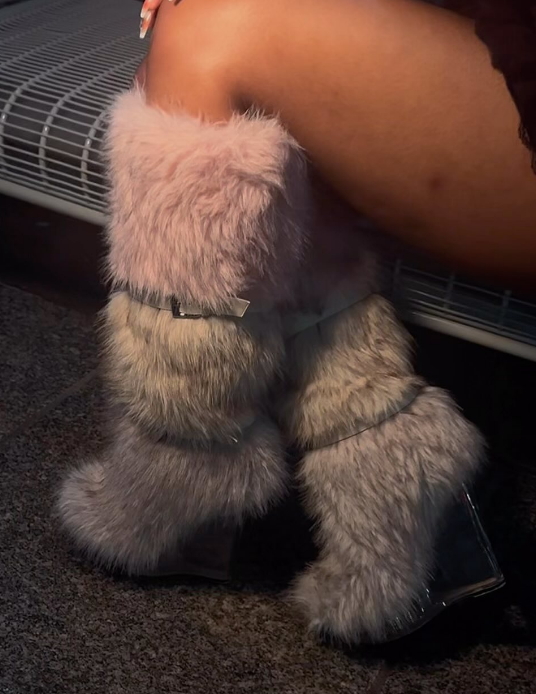 Fancy Faux Fur Heels