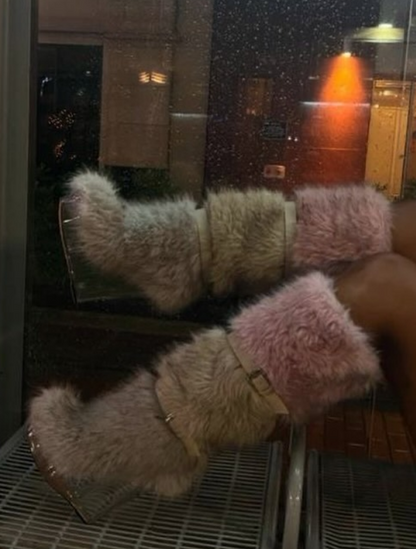 Fancy Faux Fur Heels
