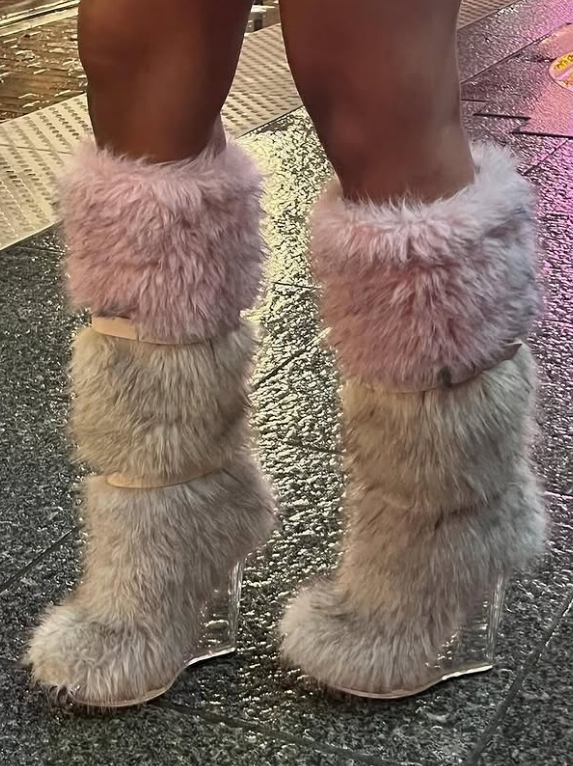 Fancy Faux Fur Heels