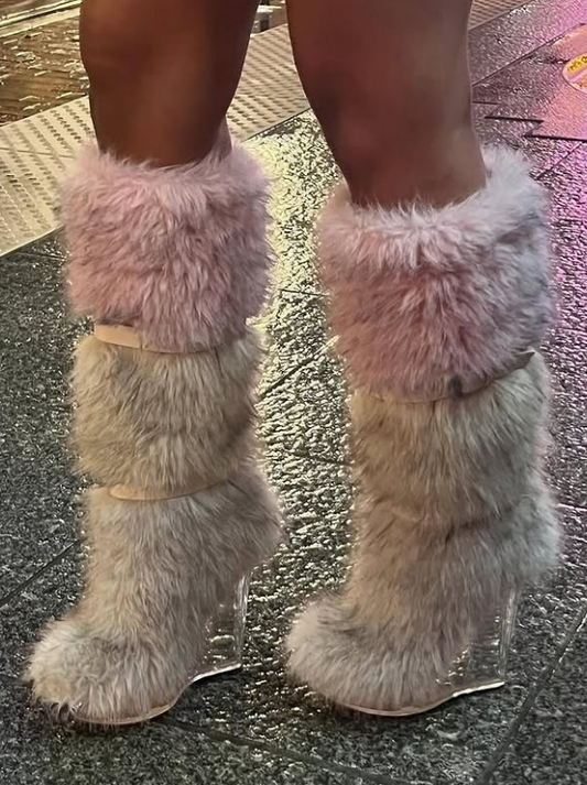Fancy Faux Fur Heels