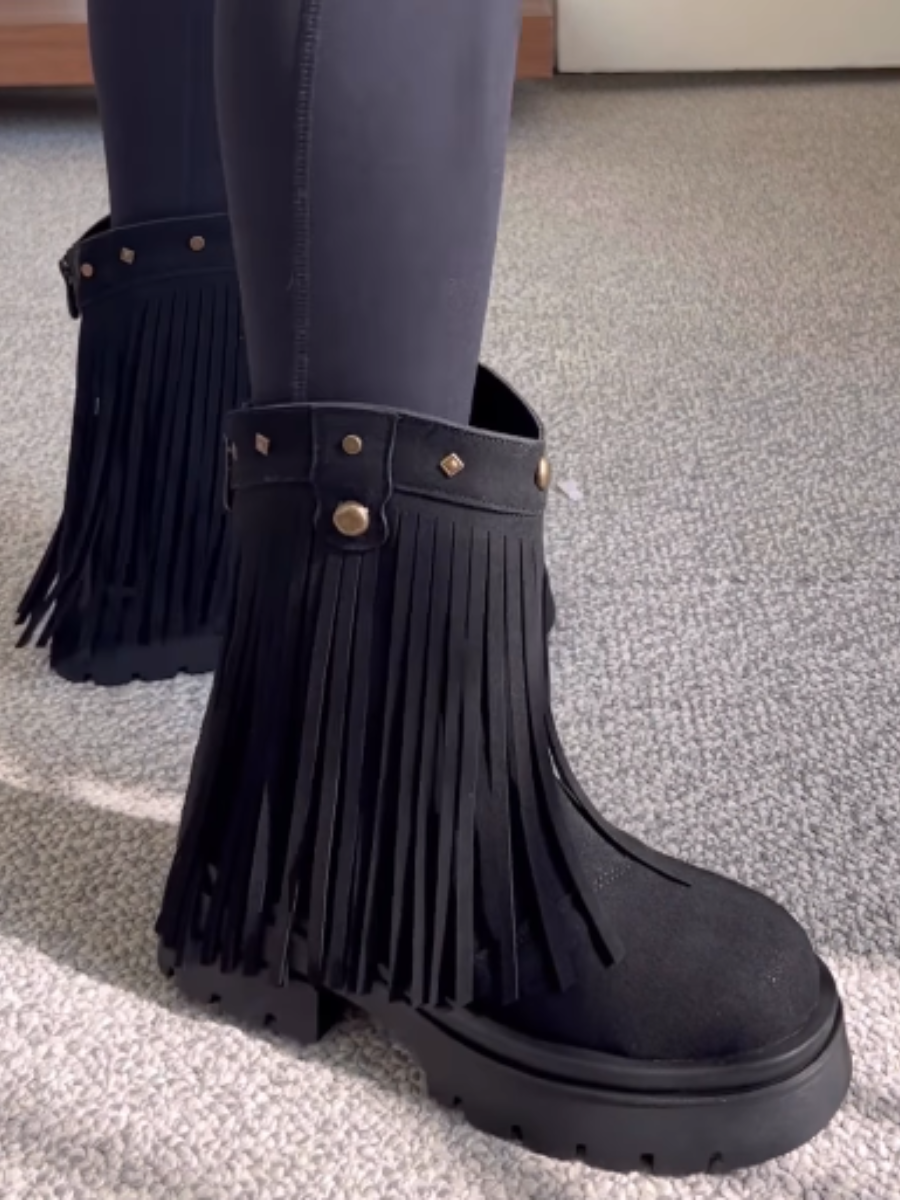 Fringed Suede Boots
