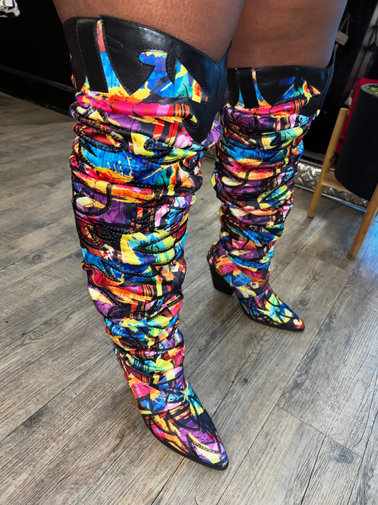 Colorful Over-the-Knee Boots