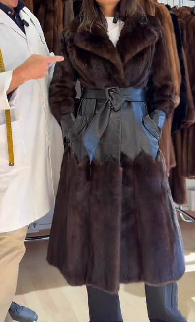 Stylish Brown Faux Fur Coat