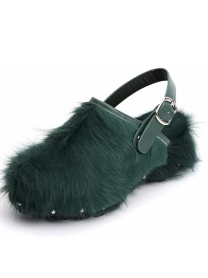 Adjustable Buckle Retro Wool Shoes