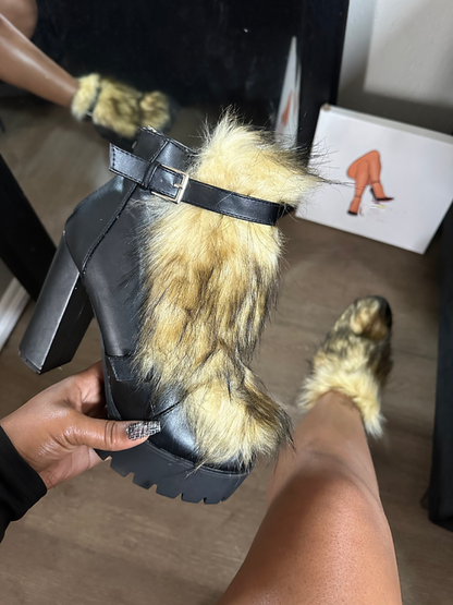 Chunky Plush Heels