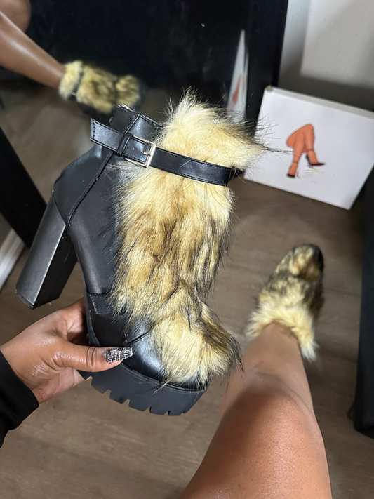 Chunky Plush Heels