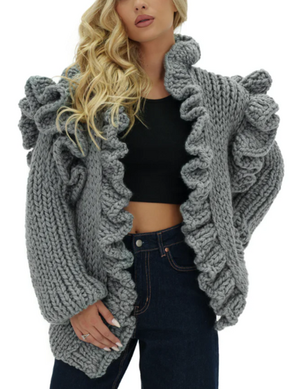 Knit Ruffle Coat
